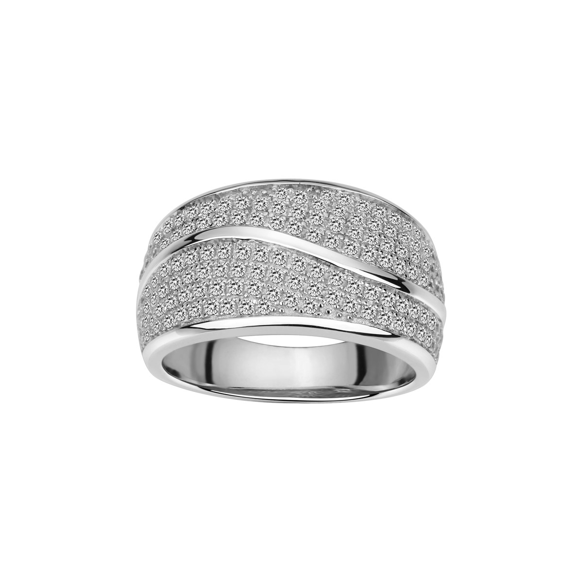 Bague en Argent avec oxyde de zirconium blanc