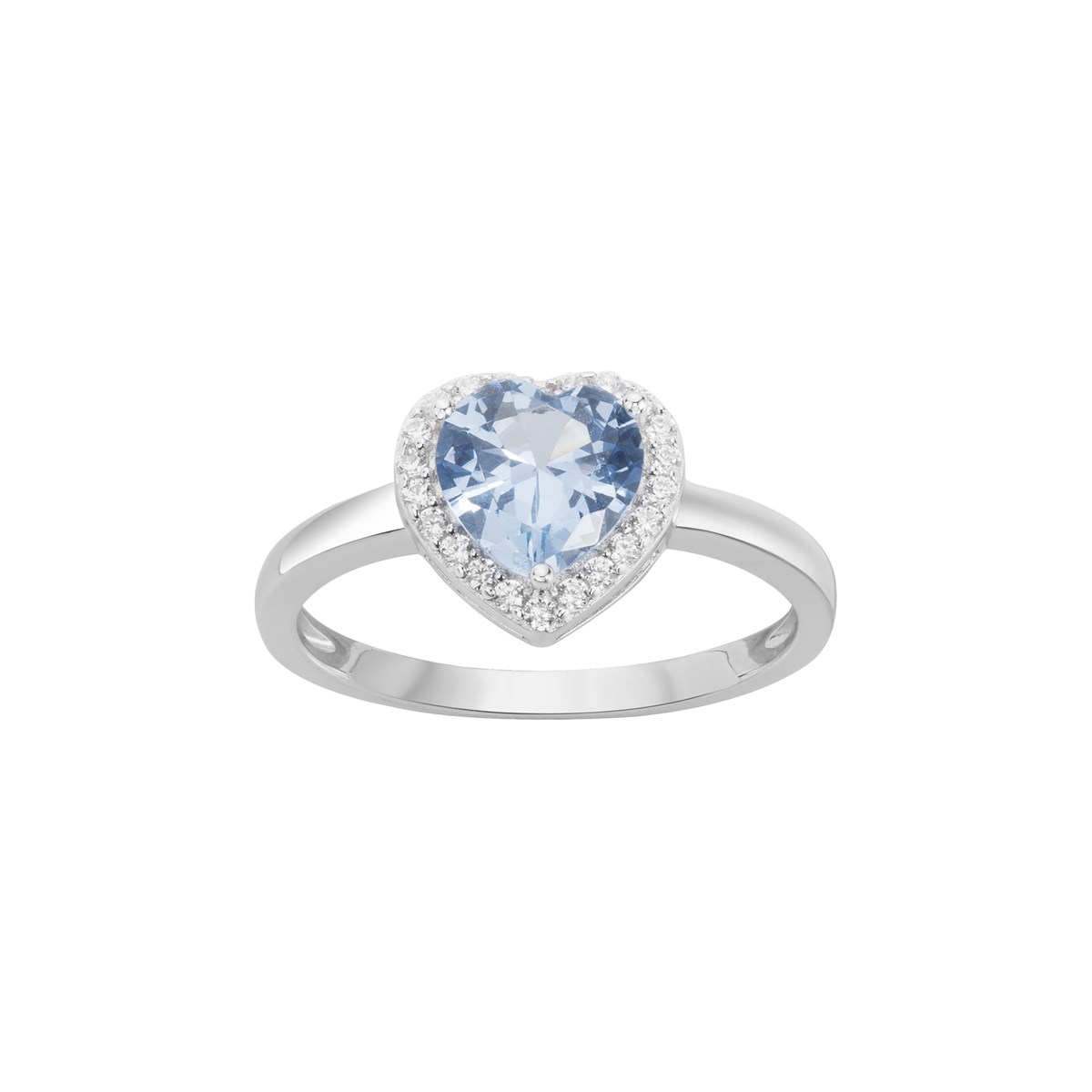 Bague de fiançailles en Argent avec oxyde de zirconium bleu topaze