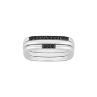 Bague interchangeable en Argent avec oxyde de zirconium noir