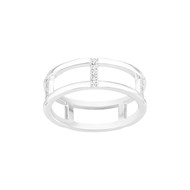 Bague en Argent avec oxyde de zirconium blanc