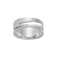 Bague en Argent avec oxyde de zirconium blanc