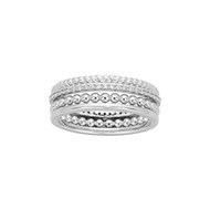 Bague interchangeable en Argent avec oxyde de zirconium blanc