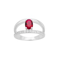 Bague en Argent avec spinelle rouge rubis