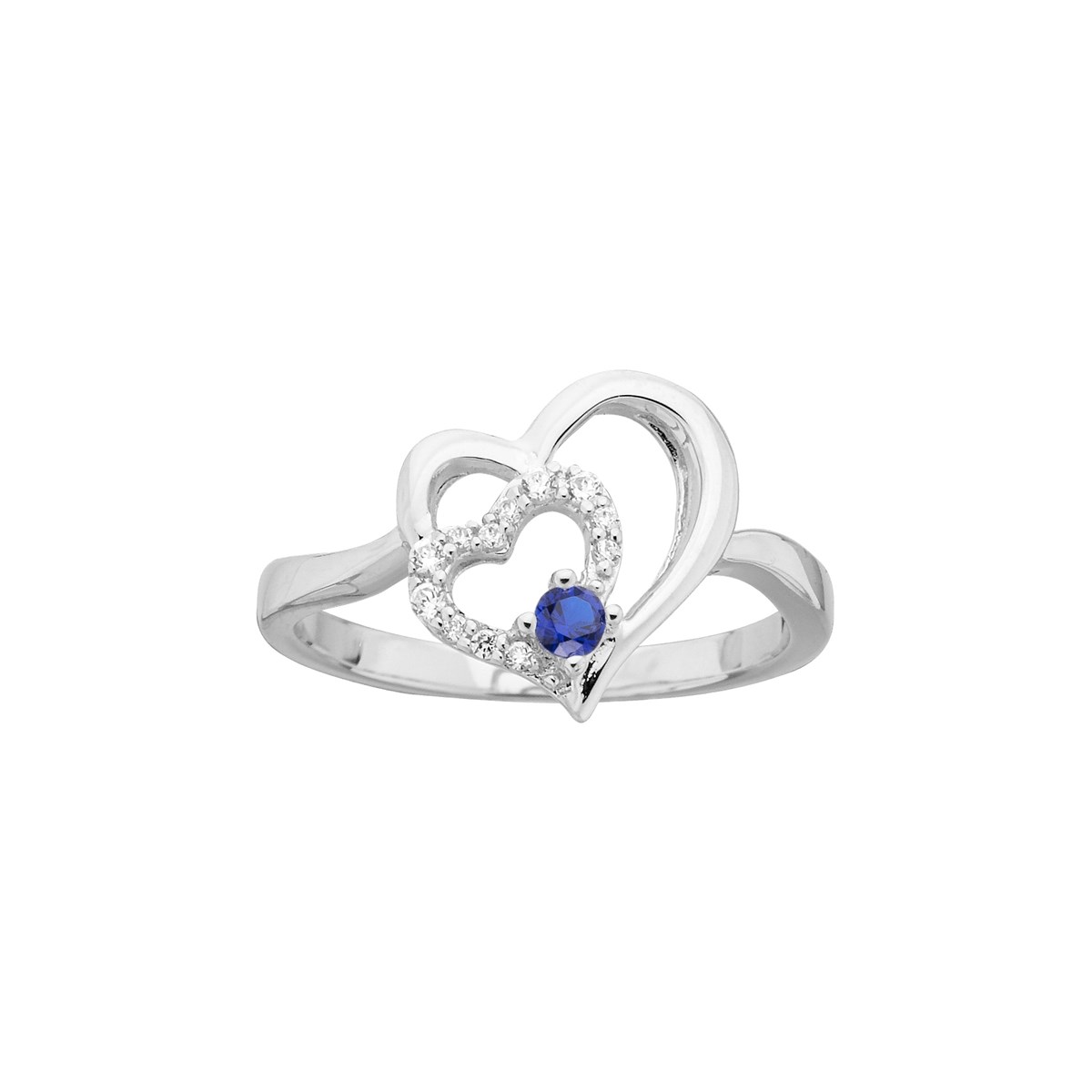 Bague en Argent avec oxyde de zirconium bleu saphir