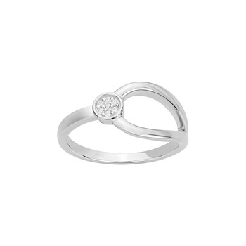 Ring in zilver met wit zirkoniumoxide