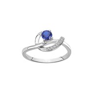 Bague en Argent avec oxyde de zirconium bleu saphir