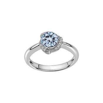 Zilveren verlovingsring met topaas blauw zirkoniumoxide