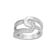 Bague en Argent avec oxyde de zirconium blanc