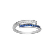 Bague en Argent avec oxyde de zirconium bleu saphir