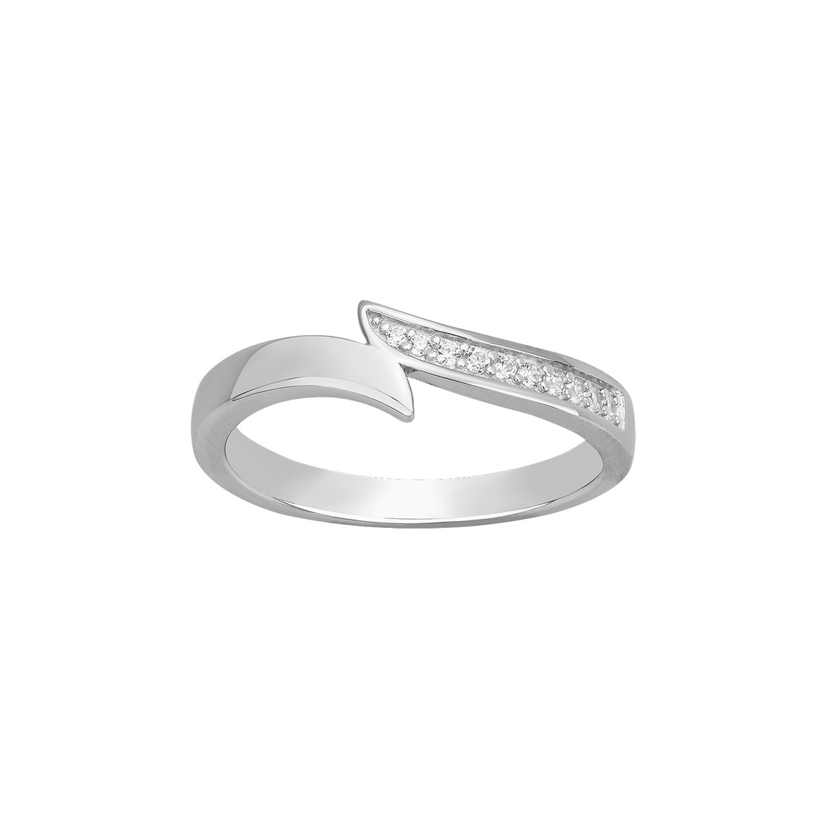 Bague en Argent avec oxyde de zirconium blanc