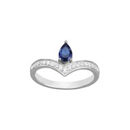 Bague en Argent avec oxyde de zirconium bleu saphir