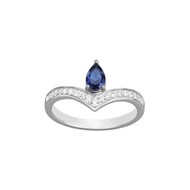 Bague en Argent avec spinelle bleu saphir