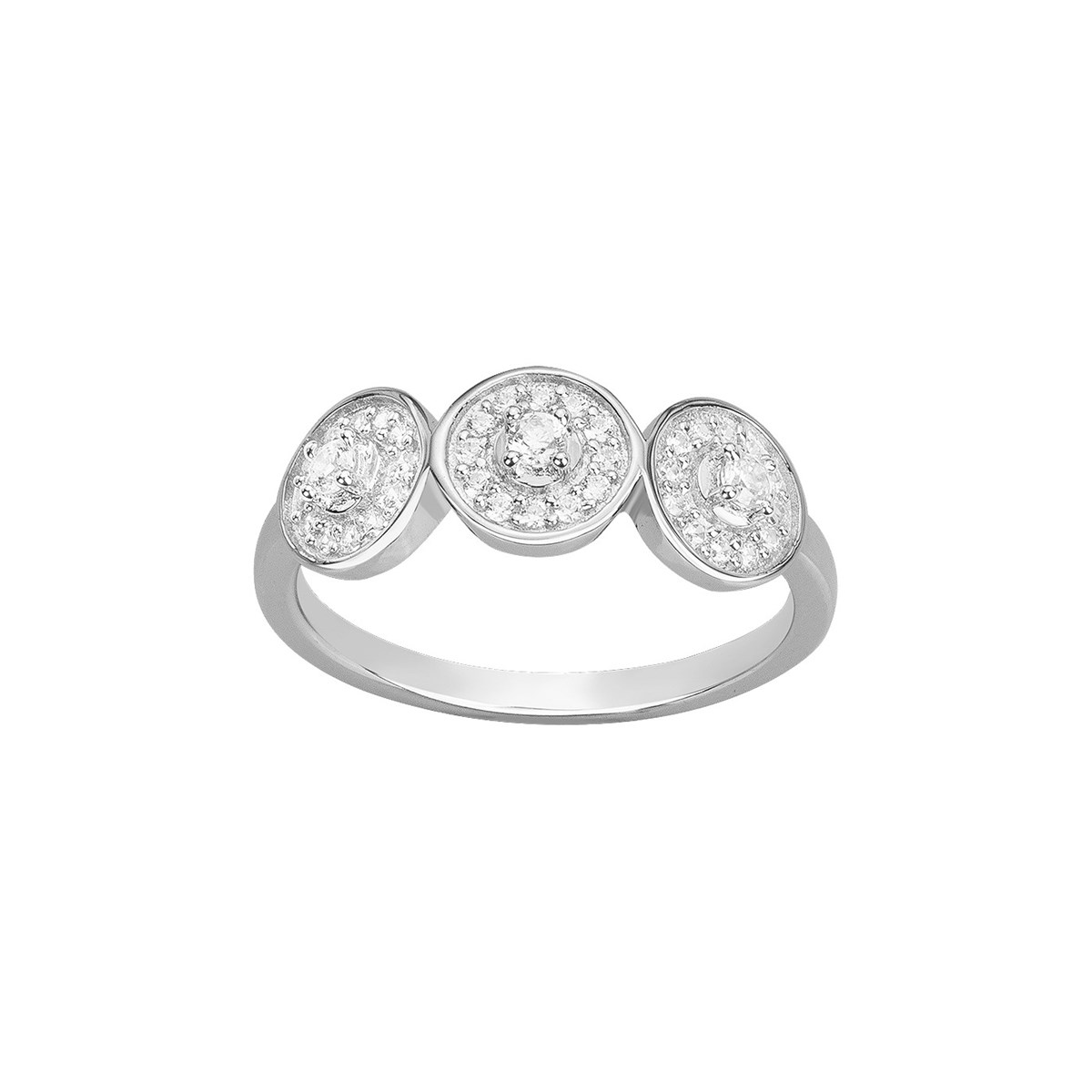 Bague en Argent avec oxyde de zirconium blanc