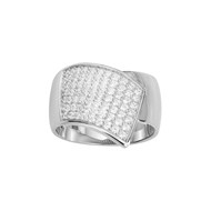 Bague en Argent avec oxyde de zirconium blanc