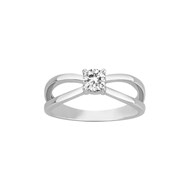 Bague en Argent avec oxyde de zirconium blanc