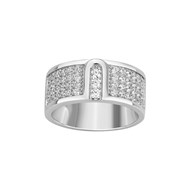 Bague en Argent avec oxyde de zirconium blanc