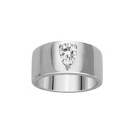 Bague en Argent avec oxyde de zirconium blanc