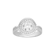 Bague de fiançailles en Argent avec oxyde de zirconium blanc