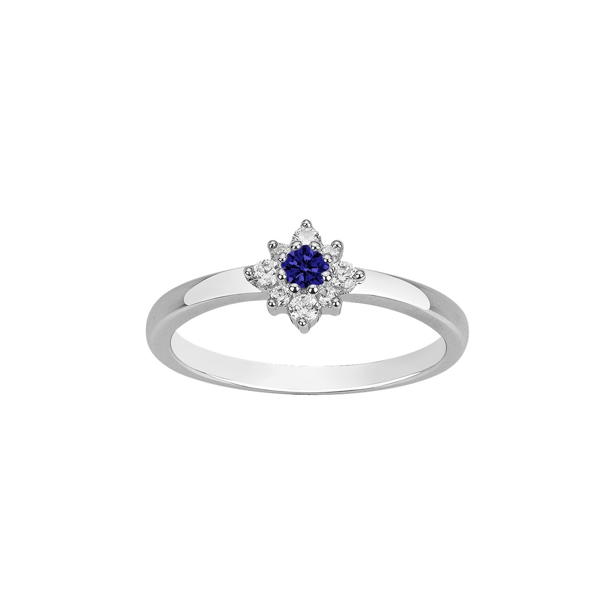 Bague en Argent avec oxyde de zirconium bleu saphir