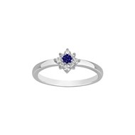 Bague en Argent avec oxyde de zirconium bleu saphir