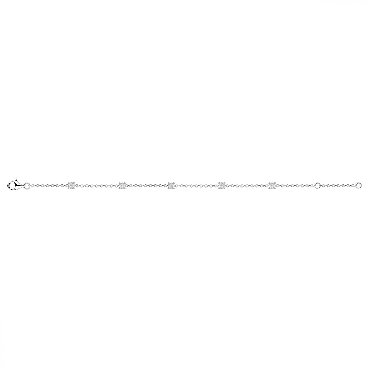 Bracelet souple multi-motifs en Argent avec diamant blanc