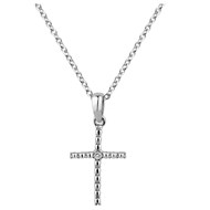 Collier mono-motif en Argent avec diamant blanc