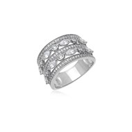 Bague en Argent avec oxyde de zirconium blanc