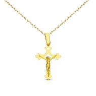 Médaille Christ sur la Croix Or Jaune - Chaine Dorée