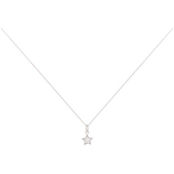 Necklace in Silver with white zirconium oxide