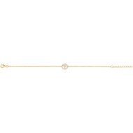 Bracelet souple en Plaqué Or avec oxyde de zirconium blanc