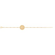 Bracelet souple en Plaqué Or avec oxyde de zirconium blanc