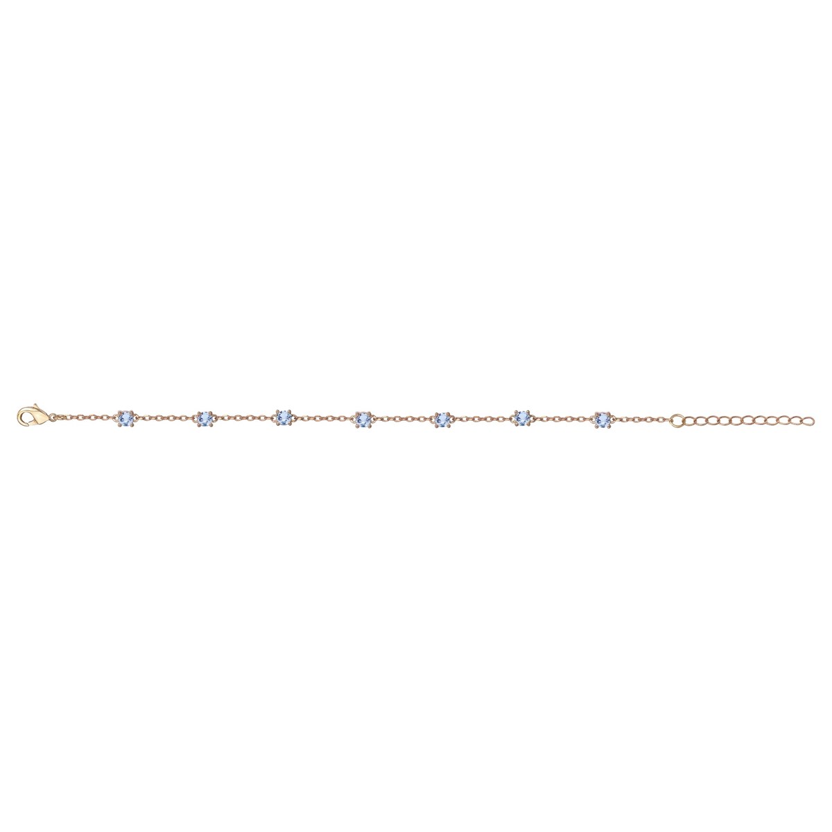 Bracelet souple multi-motifs en Plaqué Or avec spinelle bleu topaze