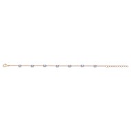 Bracelet souple multi-motifs en Plaqué Or avec spinelle bleu topaze