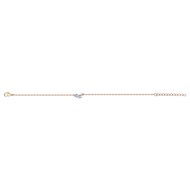 Bracelet souple mono-motif en Plaqué Or avec oxyde de zirconium bleu topaze
