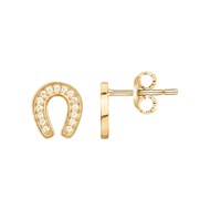 Boucles d'oreilles clous en Plaqué Or avec oxyde de zirconium blanc