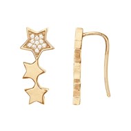 Boucles d'oreilles earcuff en Plaqué Or avec oxyde de zirconium blanc