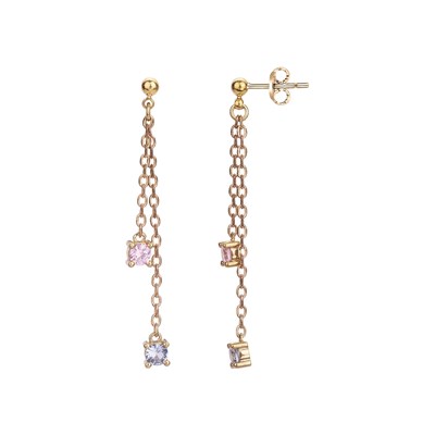 Boucles D'oreilles Tuscany Silver - Argent 925, Zirconium Multicolore, Plaqué Rhodium
