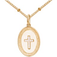 Collier en Plaqué Or avec oxyde de zirconium blanc
