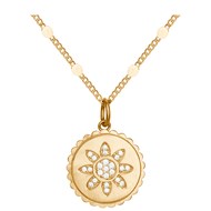 Collier en Plaqué Or avec oxyde de zirconium blanc