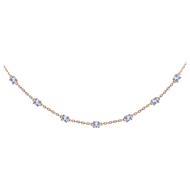 Collier multi-motifs en Plaqué Or avec spinelle bleu topaze