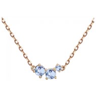 Collier mono-motif en Plaqué Or avec spinelle bleu topaze