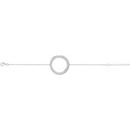 Bracelet souple mono-motif en Argent avec oxyde de zirconium blanc