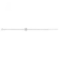 Bracelet souple mono-motif en Argent avec oxyde de zirconium blanc