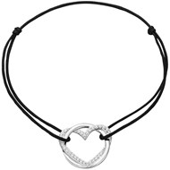 Bracelet souple mono-motif en Argent avec oxyde de zirconium blanc