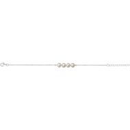 Bracelet souple mono-motif en Argent avec perle blanc