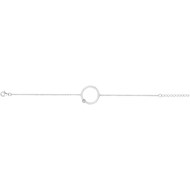 Bracelet souple mono-motif en Argent avec oxyde de zirconium blanc