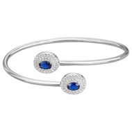 Bracelet semi-rigide en Argent avec spinelle bleu saphir