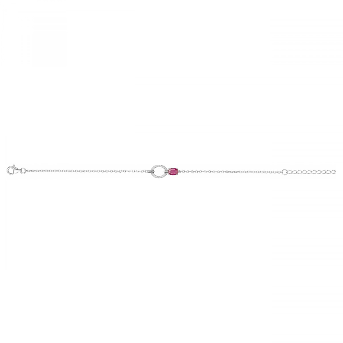 Bracelet souple multi-motifs en Argent avec spinelle rouge rubis