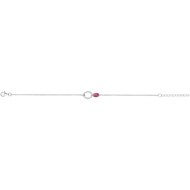 Bracelet souple multi-motifs en Argent avec oxyde de zirconium rouge rubis