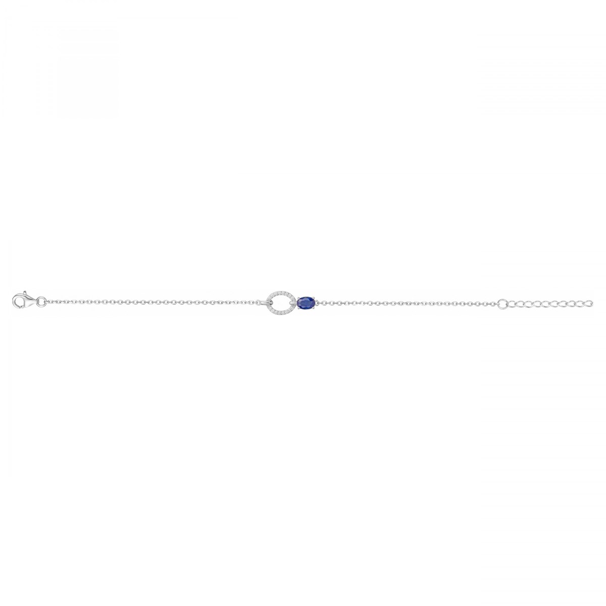 Bracelet souple multi-motifs en Argent avec spinelle bleu saphir